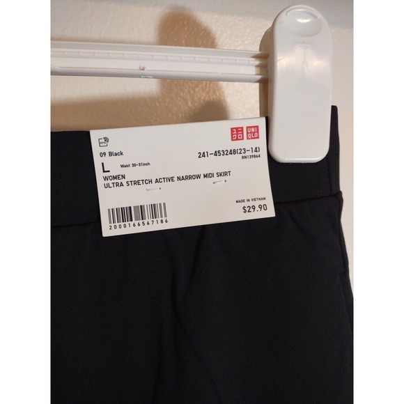 Uniqlo Women's L Black Skirt A Line Stretch Performance Basic Workwear NWT - Picture 8 of 9